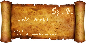 Szabó Vendel névjegykártya