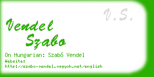 vendel szabo business card